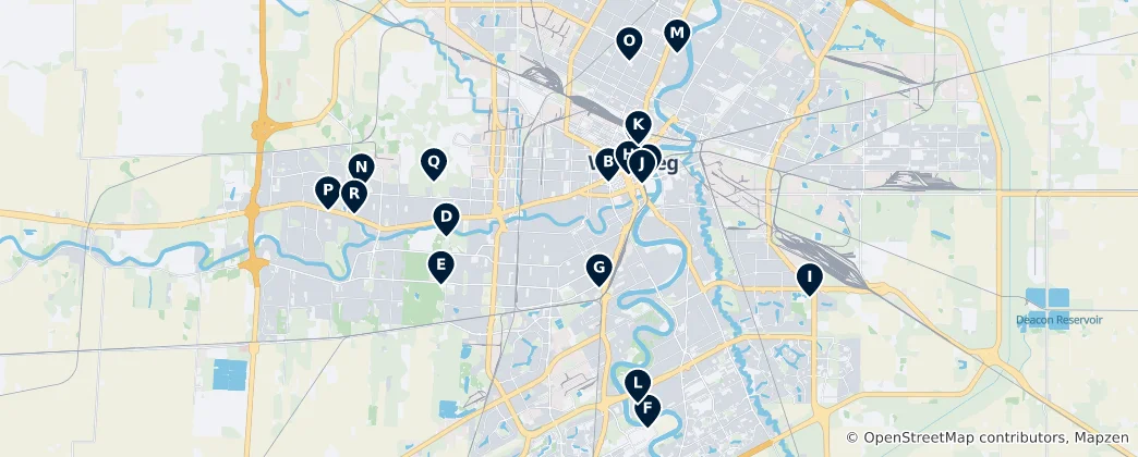 Map of Winnipeg Museums and Galleries