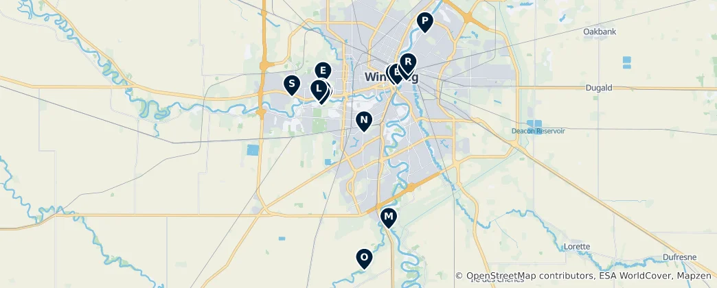 Map of Winnipeg Parks and Recreation