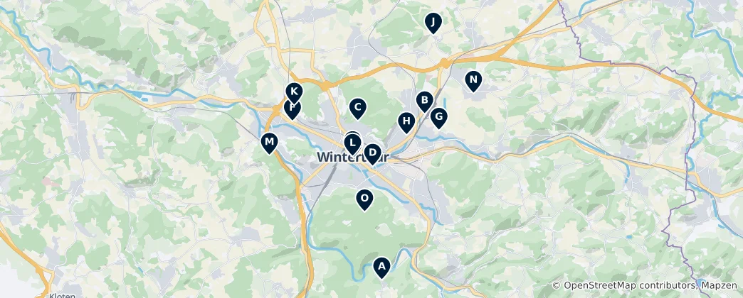Mappa di Winterthur's Best Sights