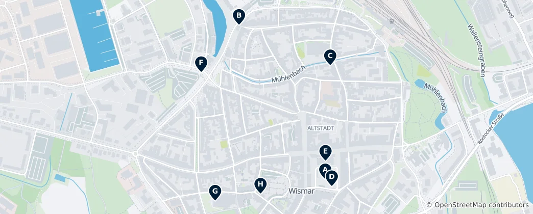 Mappa di Wismar Heritage Sites