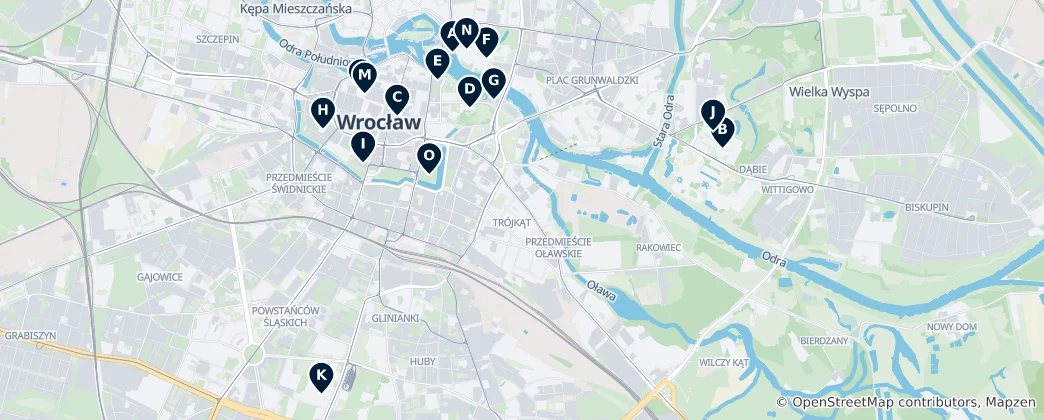 Map of Heritage Sites in Wrocław