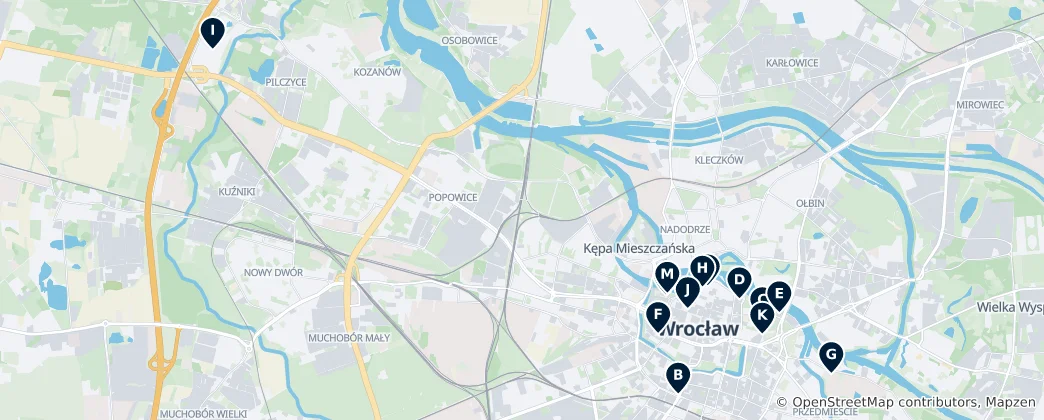 Mapa Hidden Gems of Wrocław