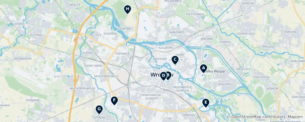 Map of Parks & Green Escapes