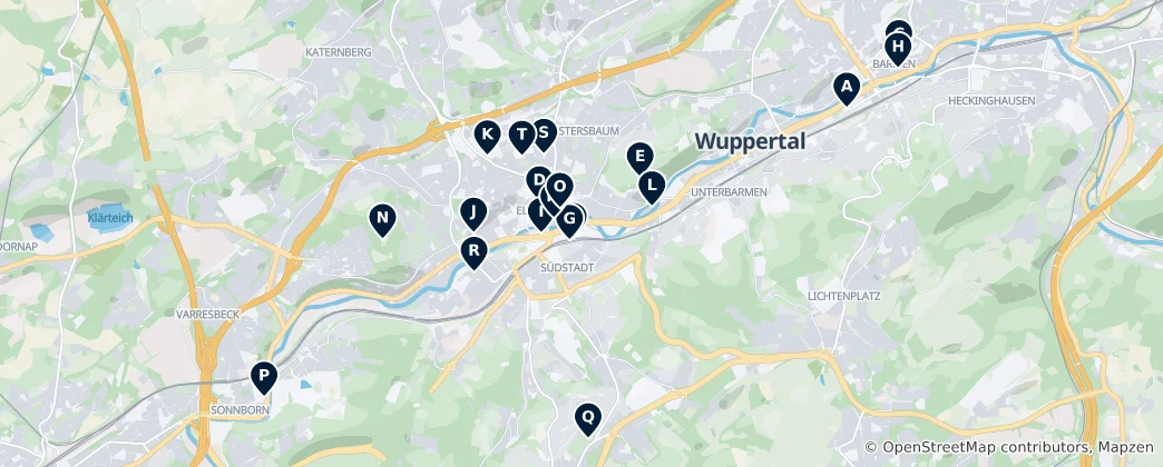 Map of Wuppertal's Industrial Heritage