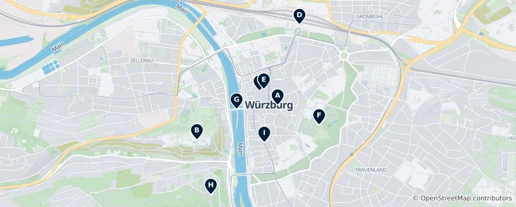 Mapa Würzburg's Absolute Essentials