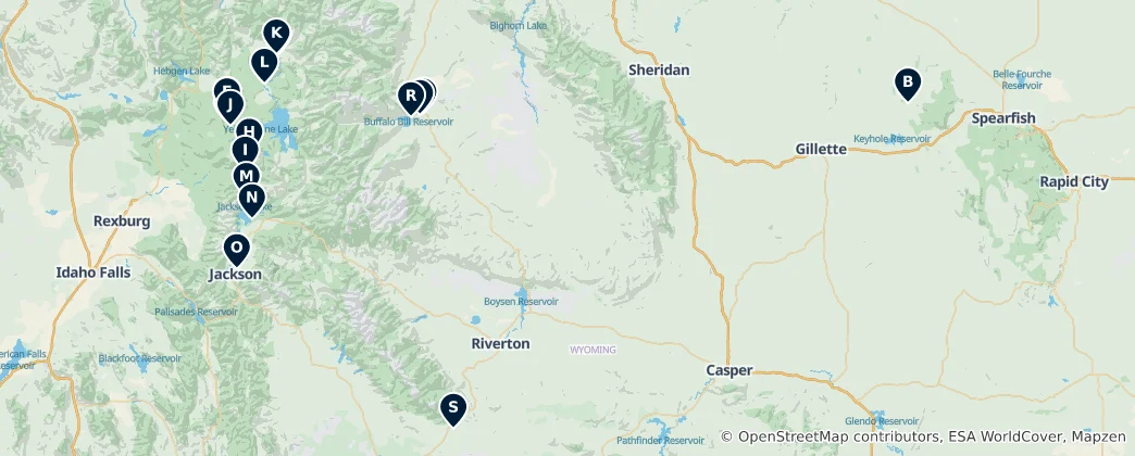 Mapa Wyoming's Absolute Essentials