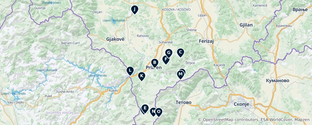 Mapa Viewpoints and Nature