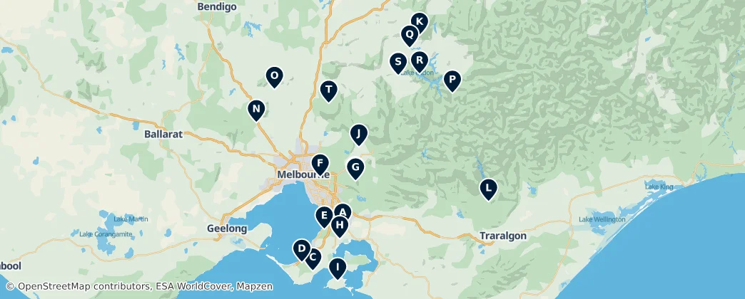 Map of Victoria's Parks and Gardens