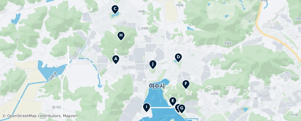 Map of Yeosu Recreation & Parks