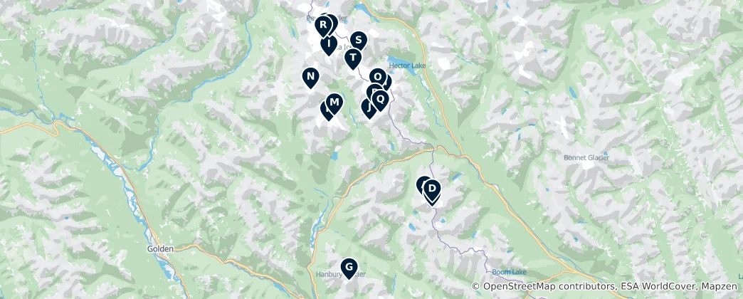 Map of Peaks and Glaciers