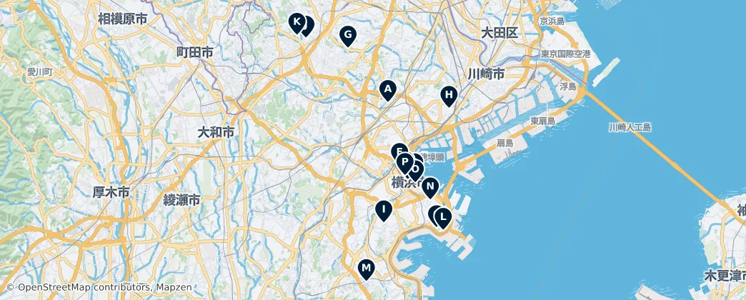 Map of Cultural Treasures of Yokohama