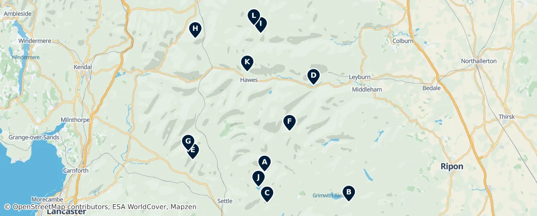 Map of England's Natural Wonders