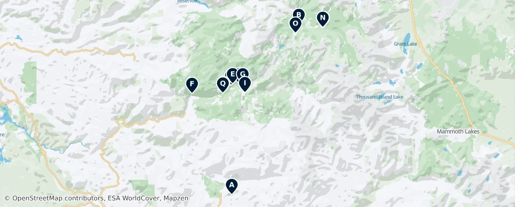 Mappa di Le Meraviglie Naturali e l'Arrampicata dello Yosemite