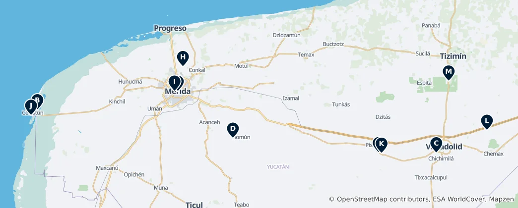 Carte de Yucatán's Natural & Cultural Treasures