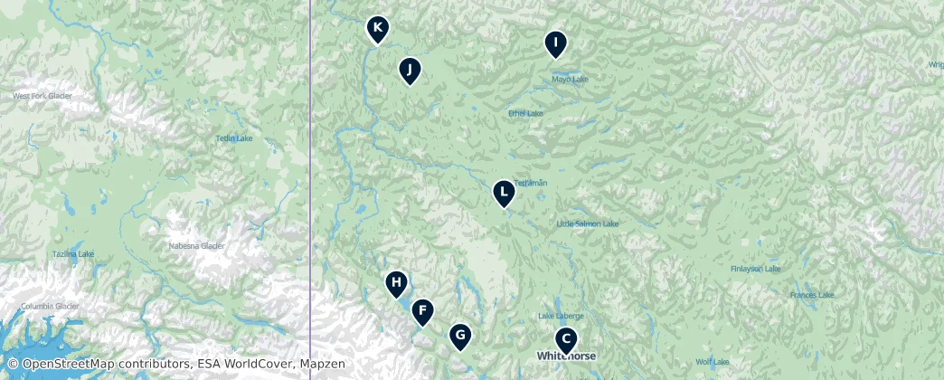 Map of Historic Sites of the Yukon