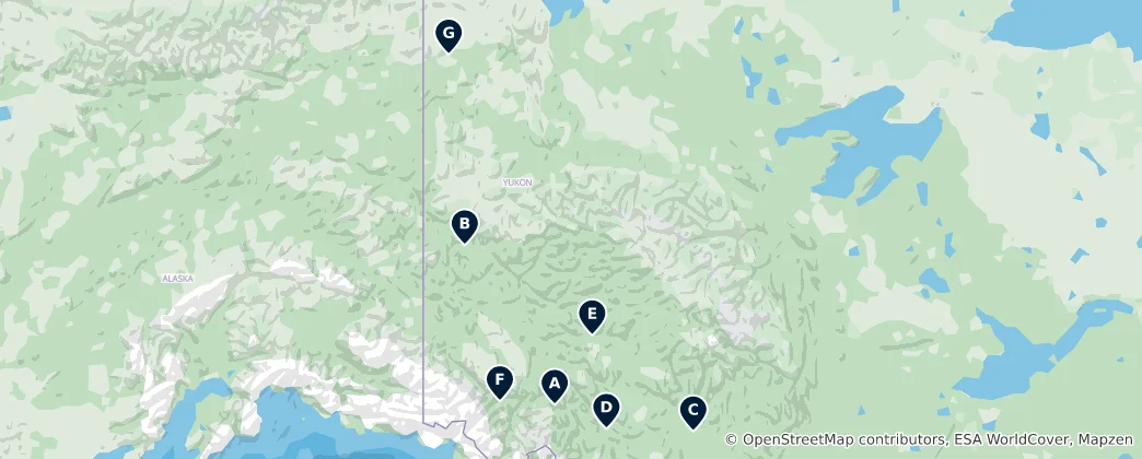 Mapa Yukon Aviation Gateways