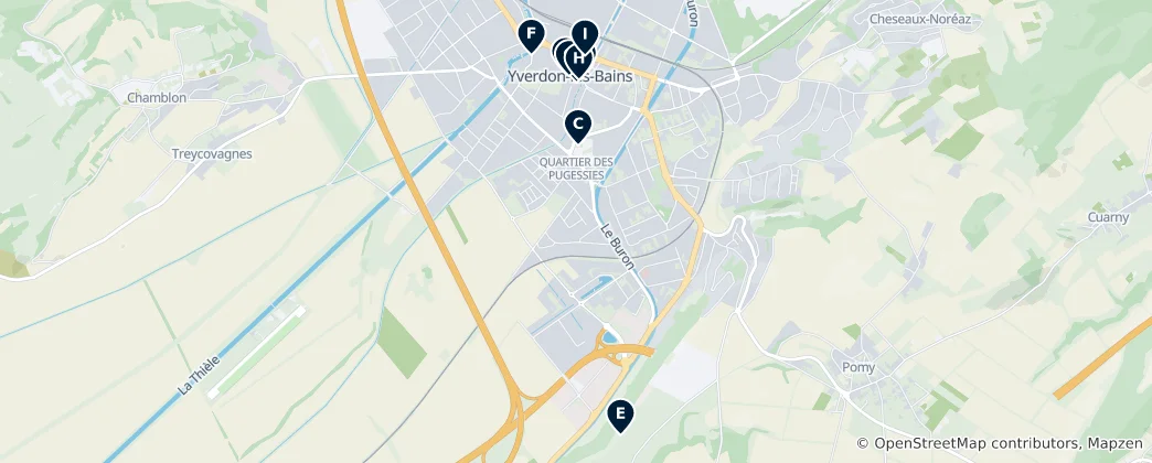 Map of Yverdon-les-Bains Essentials