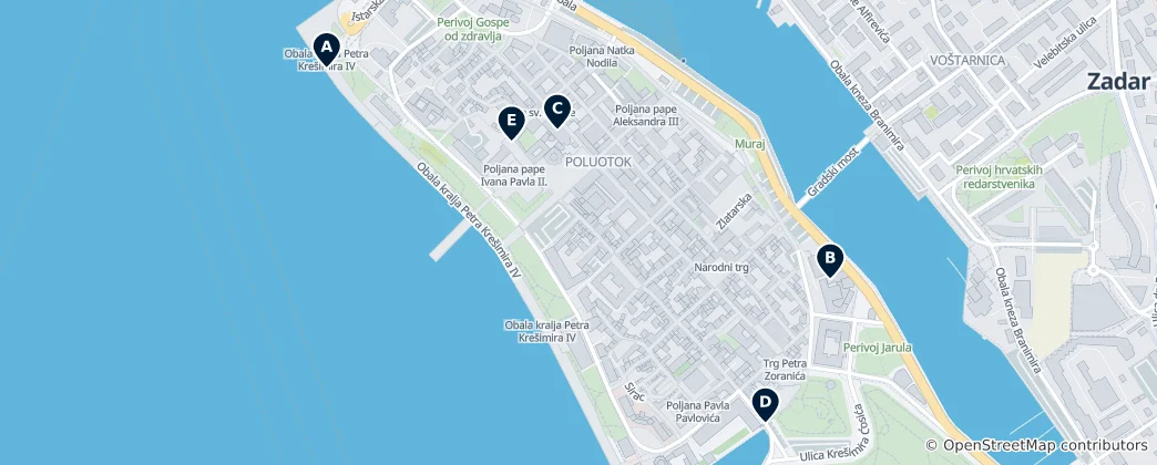 Mapa Zadar's Hidden Gems