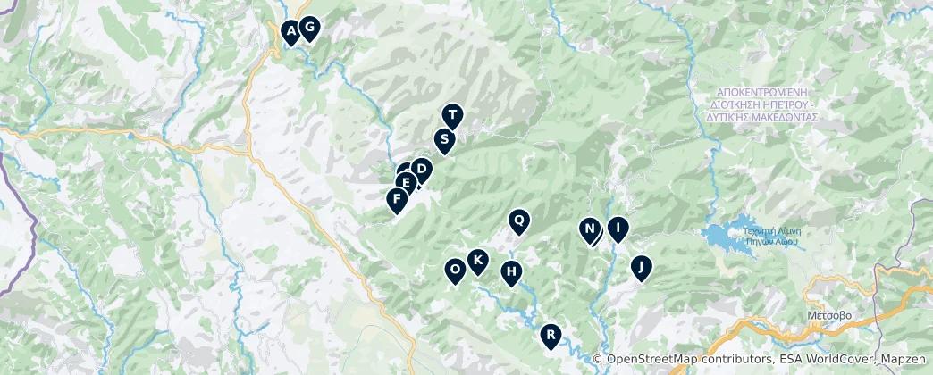 Mapa Zagori's Historic Villages & Bridges