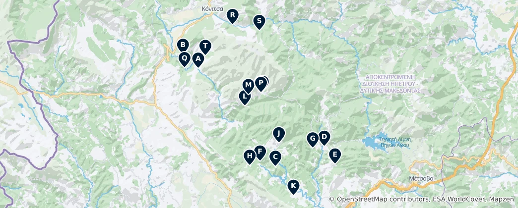 Map of Zagori's Sacred Sites
