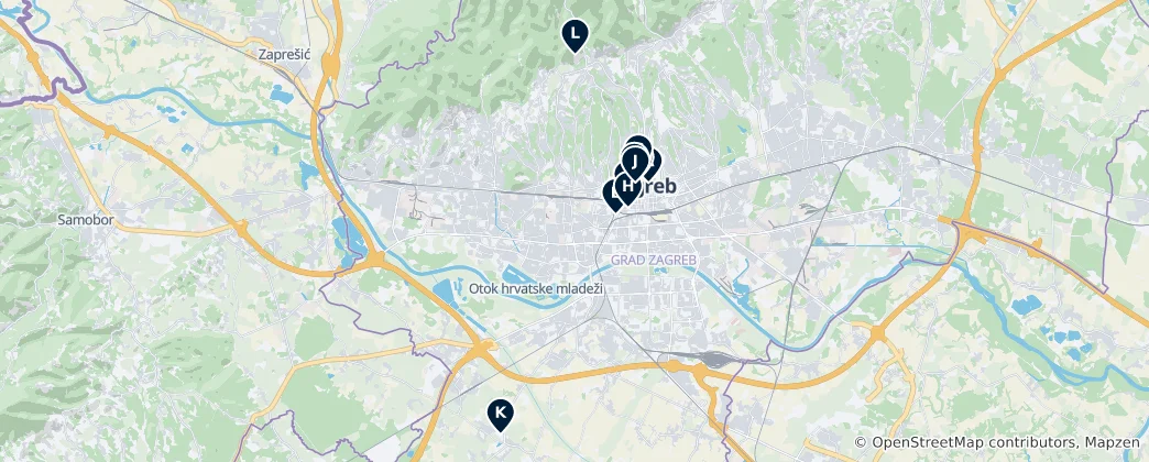 Térkép: Zagreb Örökség Kiemelt Látnivalói