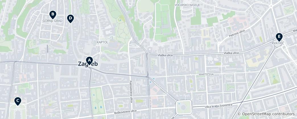 Mapa de Monuments & Squares