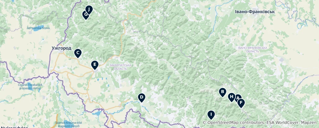 Map of Zakarpattia Oblast Essentials