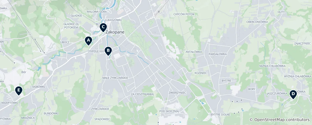 Map of Zakopane's Hidden Gems