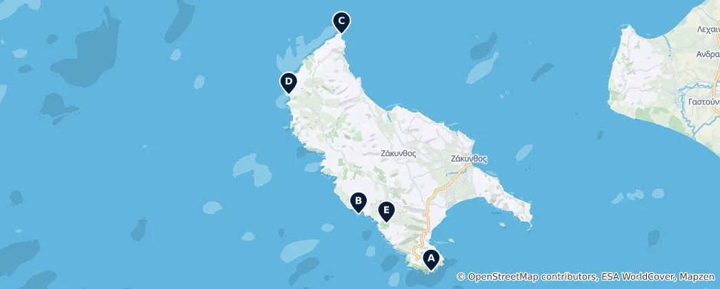 Mapa Shipwrecks and Caves
