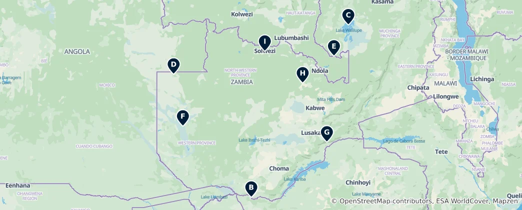 Map of Zambia Essentials
