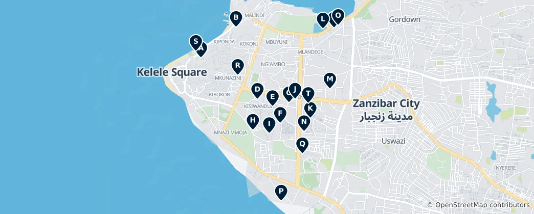 Map of Zanzibar Architectural Treasures
