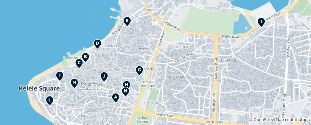 Mapa Zanzibar City Unmissables