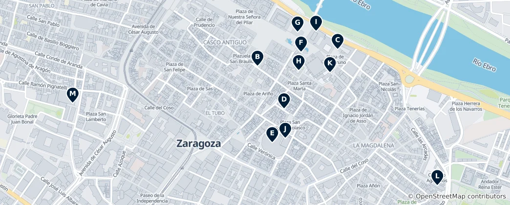 Map of Museums of Zaragoza