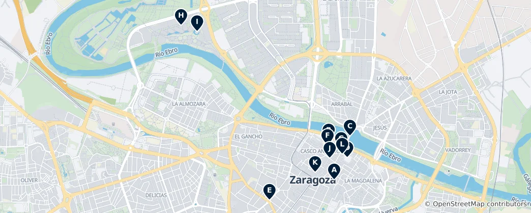 Mapa Zaragoza City Essentials