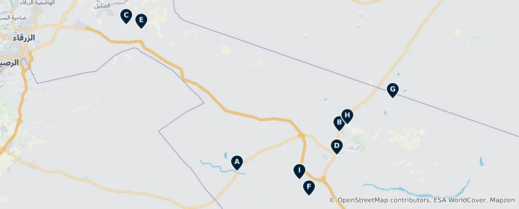 Mapa Zarqa Governorate Essentials