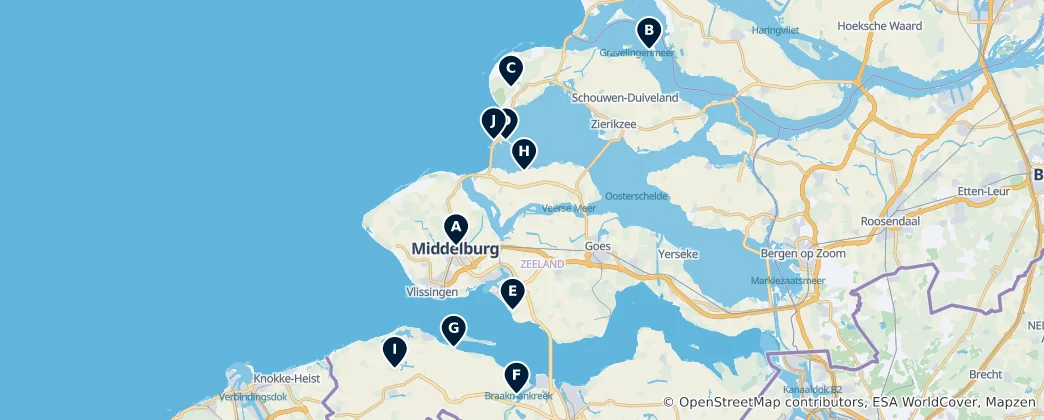 Map of Wetlands and Wildlife Sanctuaries