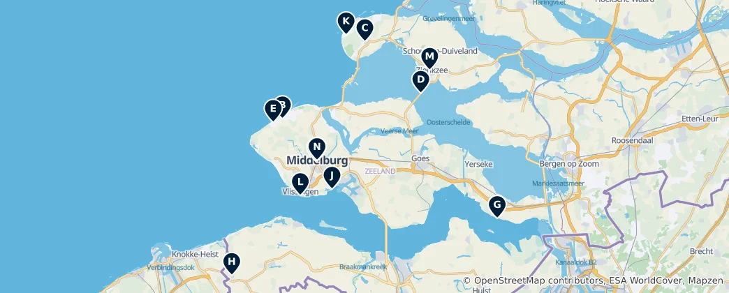 Map of Zeeland's Heritage Trail