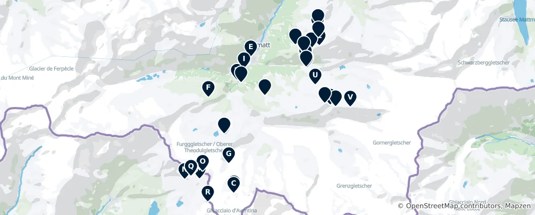 Map of Zermatt Cable Cars & Lifts