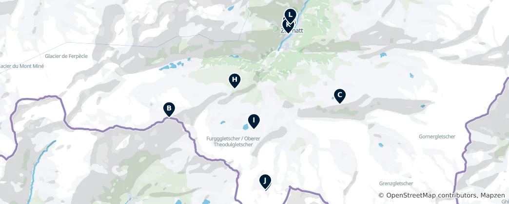 Map of Zermatt's Unmissable Alpine Wonders