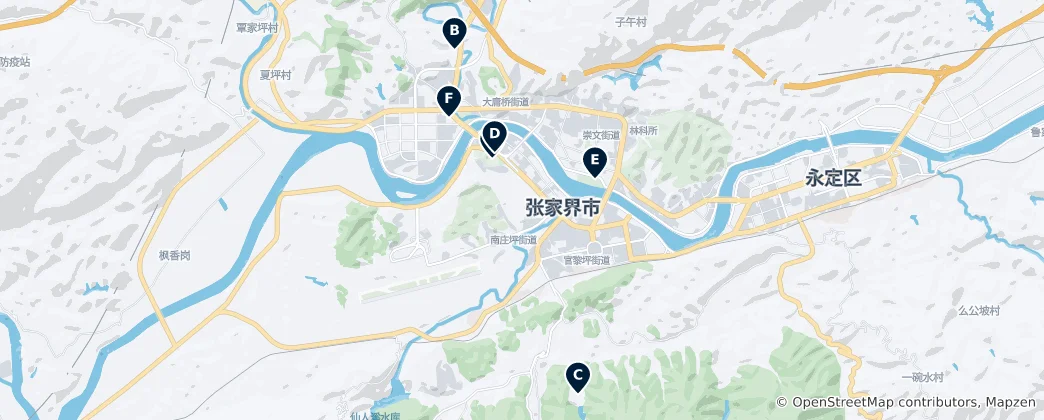 Mapa Zhangjiajie Essentials