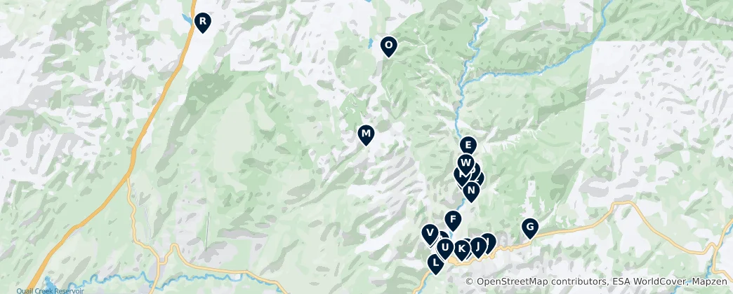 Mapa De Zion Peaks and Views