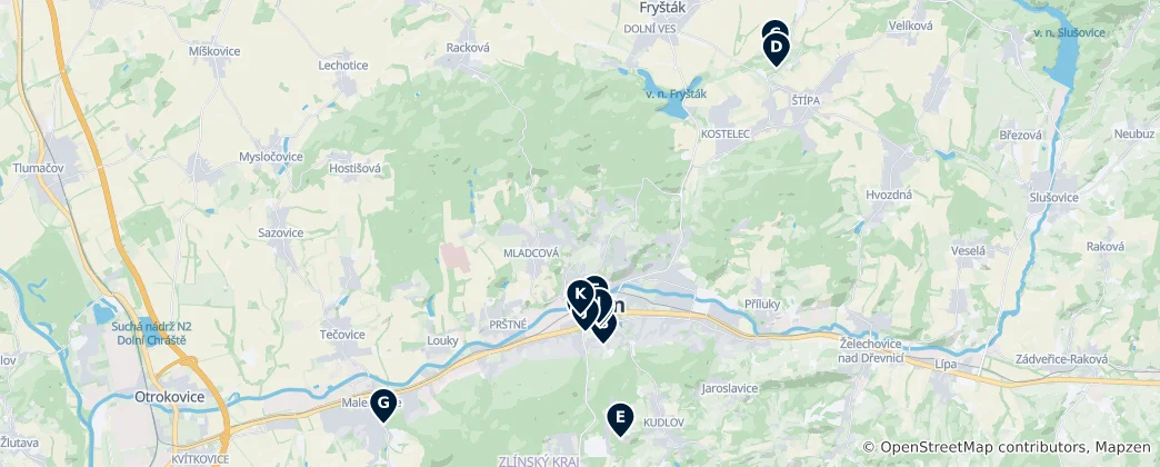 Map of Zlín Essentials