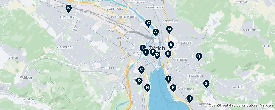 Mapa Zurich Museums