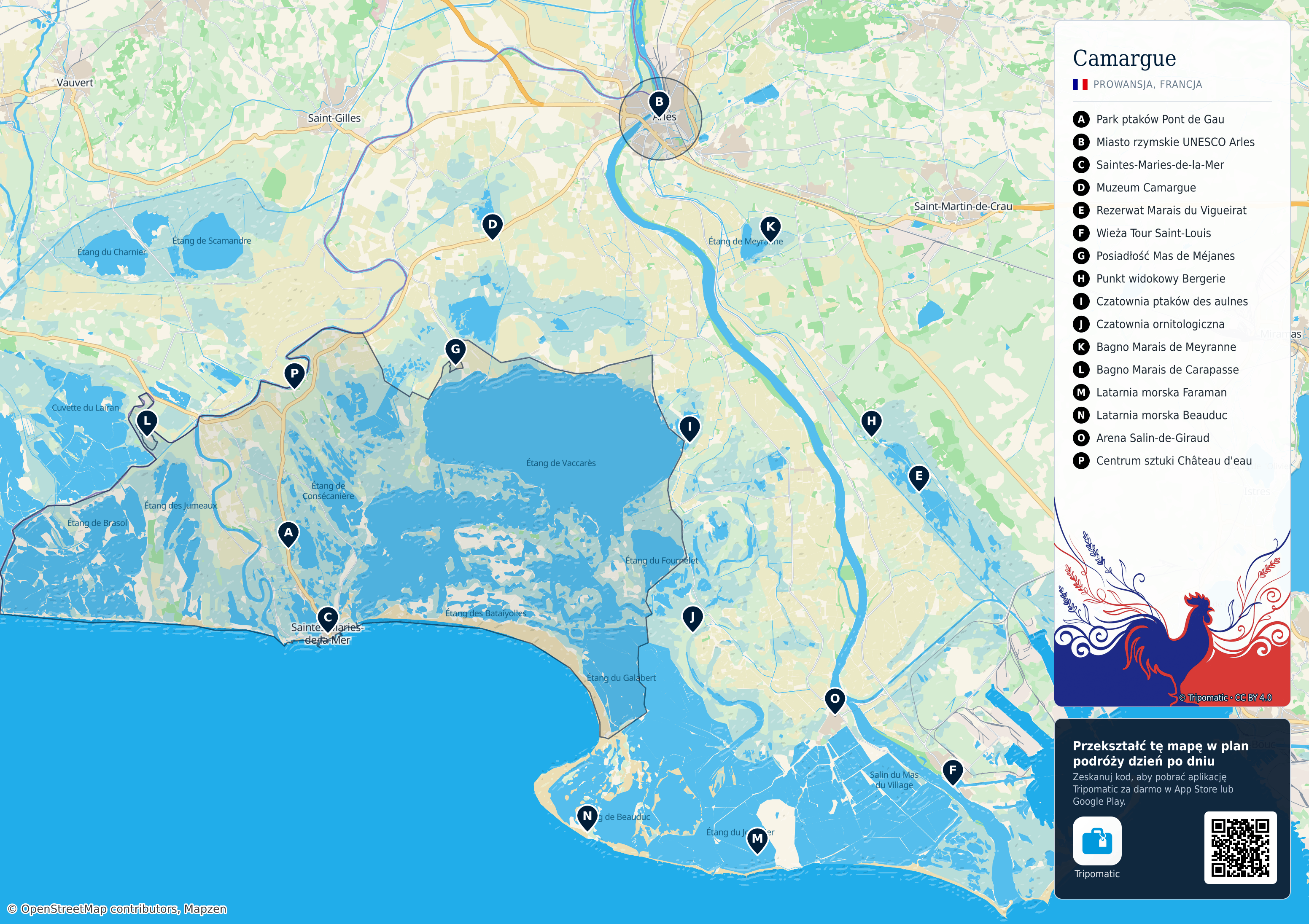 Kamaqrgia – turystyczna mapa do druku z ponumerowanymi atrakcjami